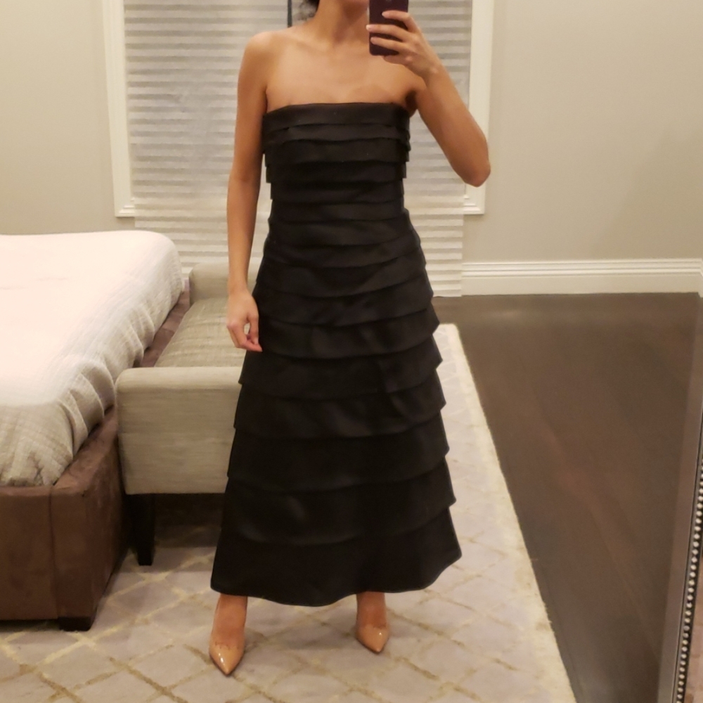 NWT WOMEN'S BLACK STRAPLESS EVENING DRESS GOWN